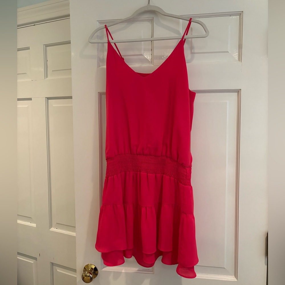 Krisa Drop Waist Berry Mini Dress